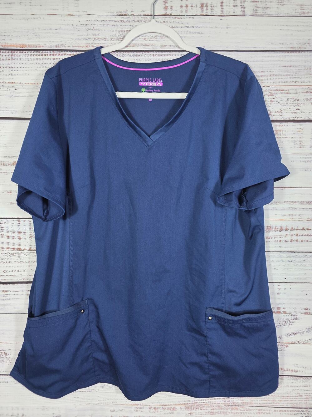 Healing Hands Purple Label Women's Plus Size 3X Scrub Top